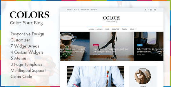 Colors - Simple Blog & Magazine WordPress Theme kadir blog com kişisel blog